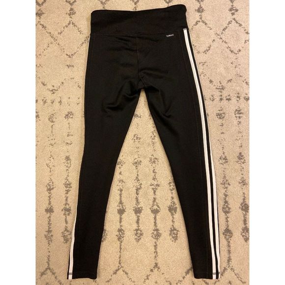 adidas Pants - Adidas Climalite Leggings White Stripes